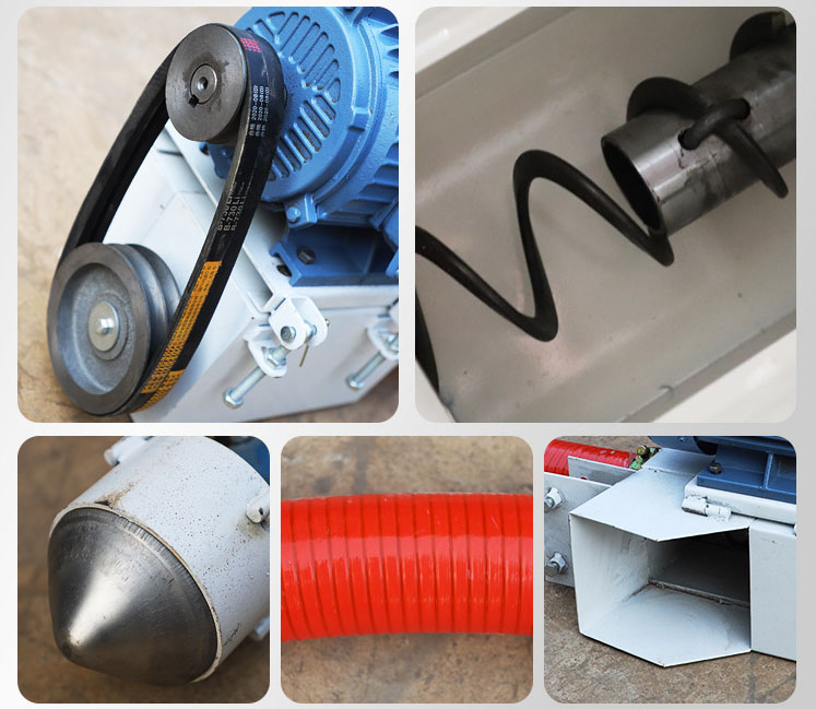 吸沙机器驱动装置由：螺旋，进料口，减速带等